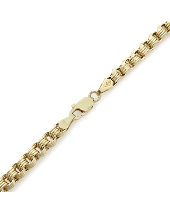 Fancy Rolo Link Necklace in Yellow Gold